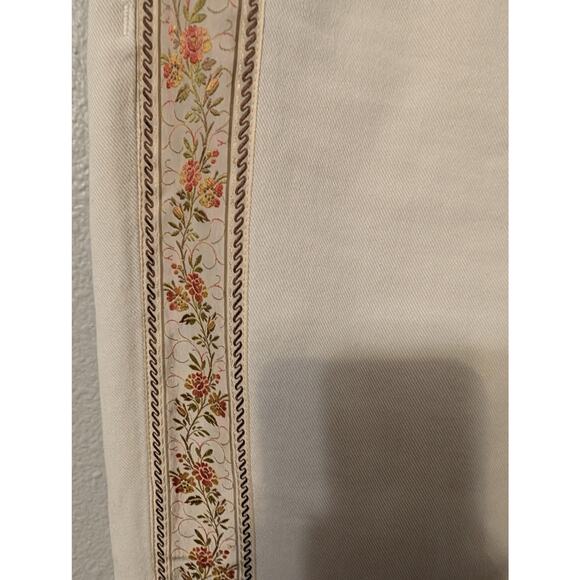 Rare ETRO Floral Printed Denim  Ankle Jeans Womens 28 Cream Embroidered Tapered - Picture 5 of 13